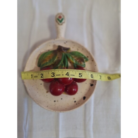 VTG Chalkware Universal Statuary Fruit Skillet Wall Art 1954 Cherries - Picture 4 of 5